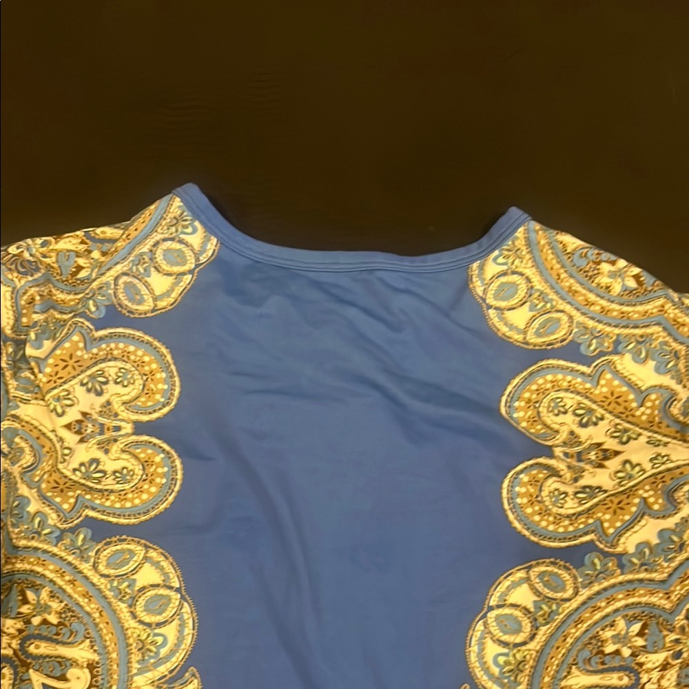J McLaughlin Blue Paisley Long Sleeve Top - Picture 4 of 5